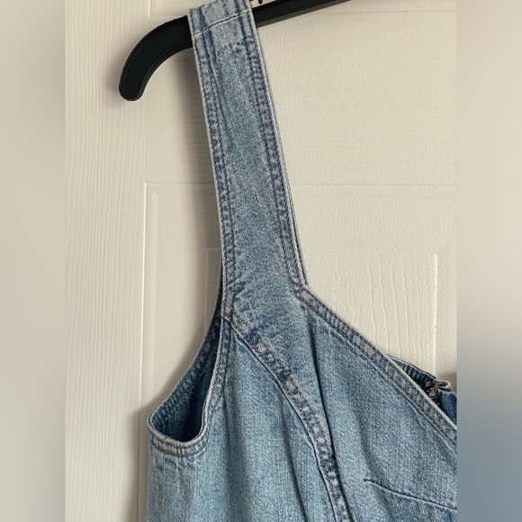 Rebecca Taylor Blue Denim Button Front Dress XL 90s Revival Cutout Waist Midi - Picture 5 of 14